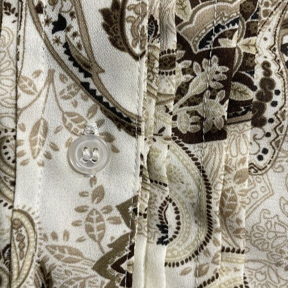 Croft & Barrow Women’s XL Brown Paisley Print Blouse Autumn Casual Workwear - Picture 8 of 13